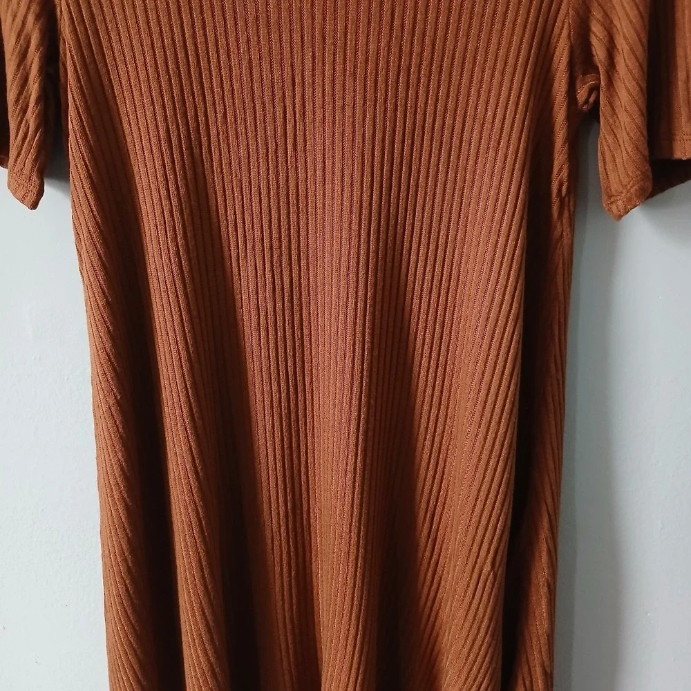 American Eagle Outfitters Women's Size Small Brown Mini‎ Knit Dress Keyhole Back